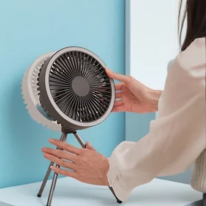 พัดลมแคมป์ปิ้ง พัดลม USB แบบพกพาพร้อมไฟ LED พัดลมตั้งโต๊ะ